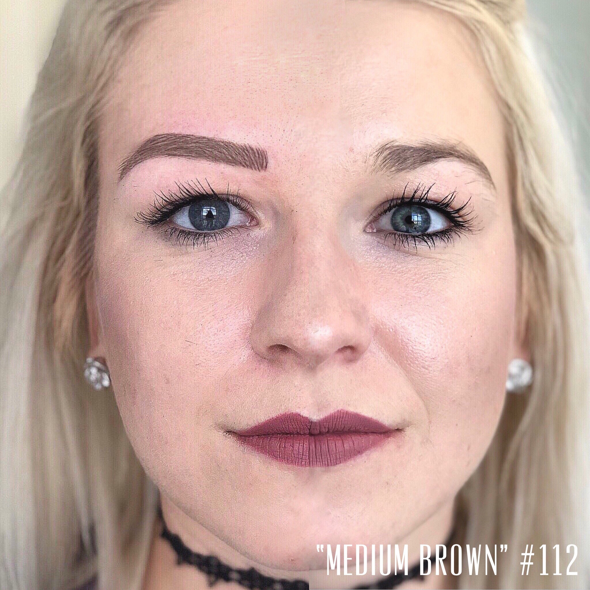 Medium Brown 112 Brow Microblading Pigment before and after