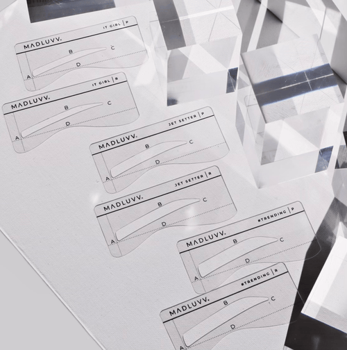 New! Madluvv Straight Up 6 Stencil Eyebrow Shaping Set