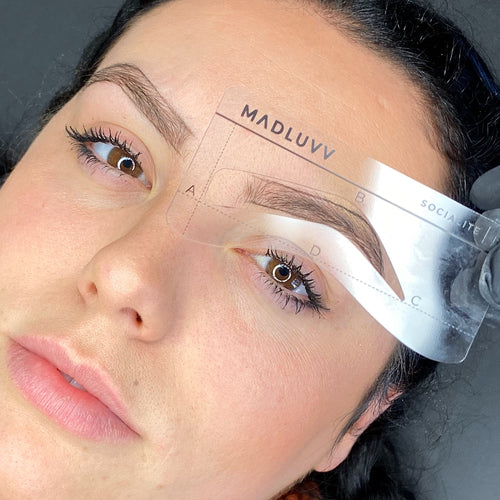 Socialite Brow Stencil model demonstration 